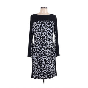Lauren Ralph Lauren Black & White Long Sleeve Shift Dress RN#41381 12 Officecore